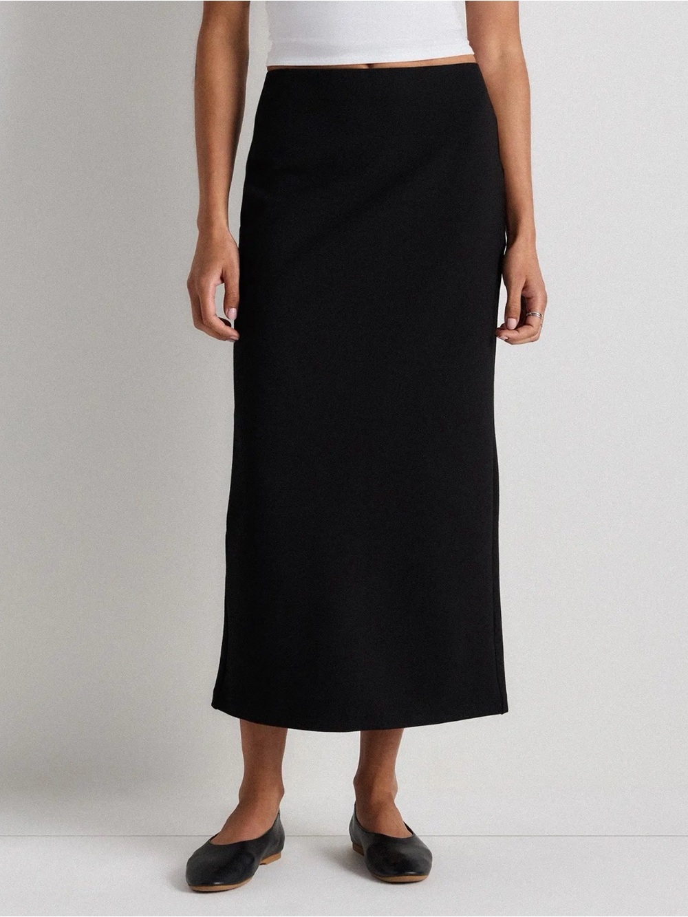 Quince Ultra-Stretch Ponte Maxi Pencil Skirt